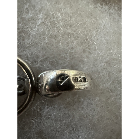 Lg Vtg Sterling Silver 925 2.5” Pendant Labradorite Iridescent Blue Gray Flash - Picture 5 of 10